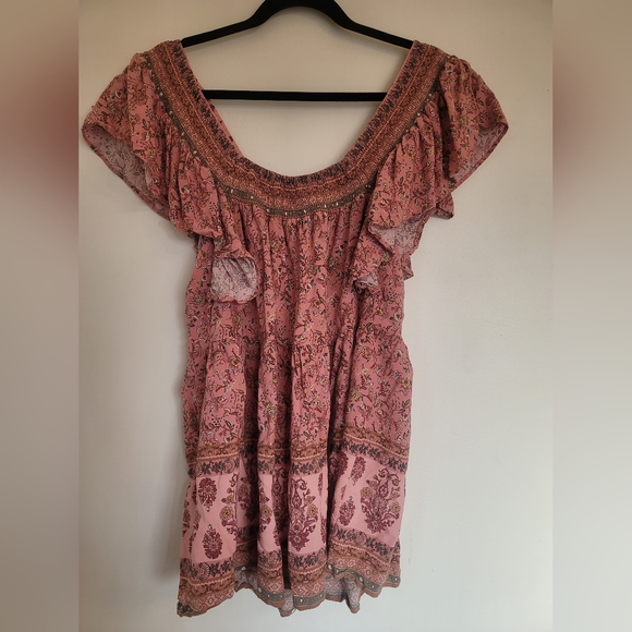 Davi & Dani 2XL Floral Pink Blouse 100% Rayon - Picture 6 of 8